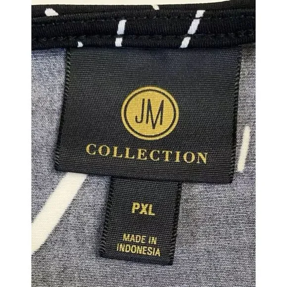 JM Collection 3/4-Sleeve Long Top, Lightweight Black Womens Sz Petite XL - Picture 8 of 10